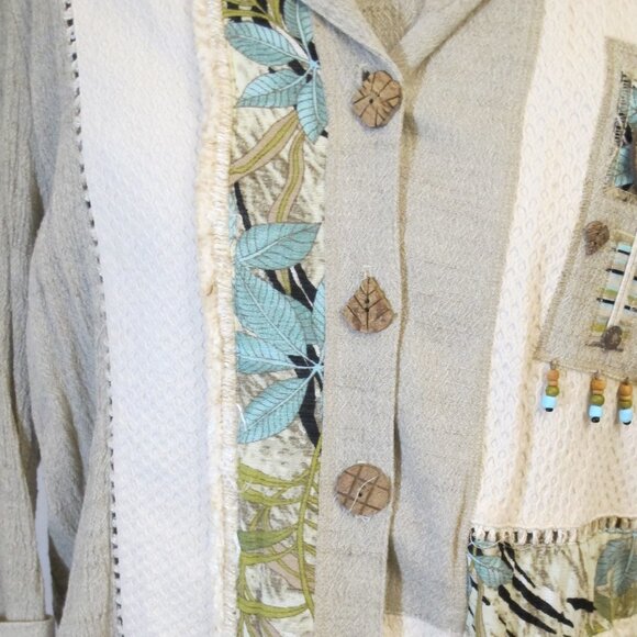 Nancy Bolen City Girl 3-piece beige and turquoise pantsuit, XL - Picture 6 of 11